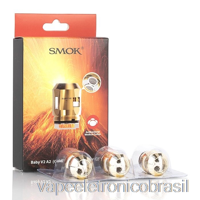 Vape Recarregável Smok Tfv8 Baby V2 Bobinas De Substituição 0.2ohm Baby V2 A2 Bobinas Duplas (ouro)